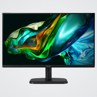 Acer monitor with a colorful abstract design on the screen against a white background