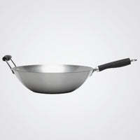 Carbon Steel Wok Black Rubber Handles