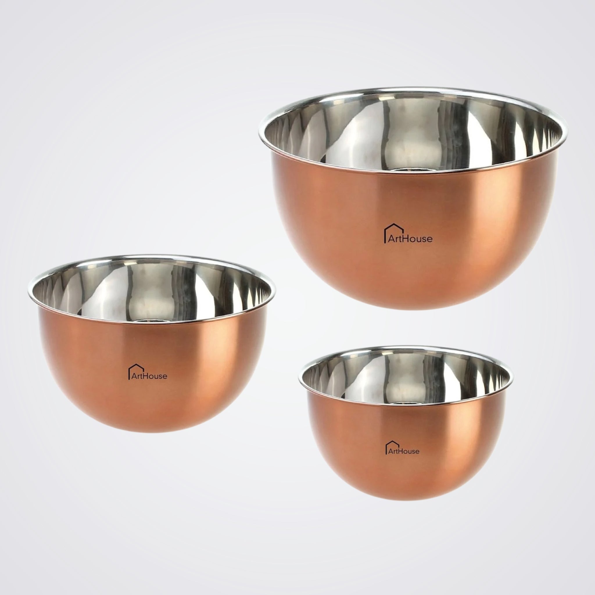 Arthouse 3-Piece Copper Mixing Bowl Set