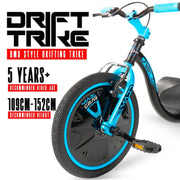 Madd Gear Drift Trike, recommended for ages 5+ and rider heights of 109–152 cm