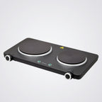 Westinghouse Double hot plate with safety warning label on a light grey background