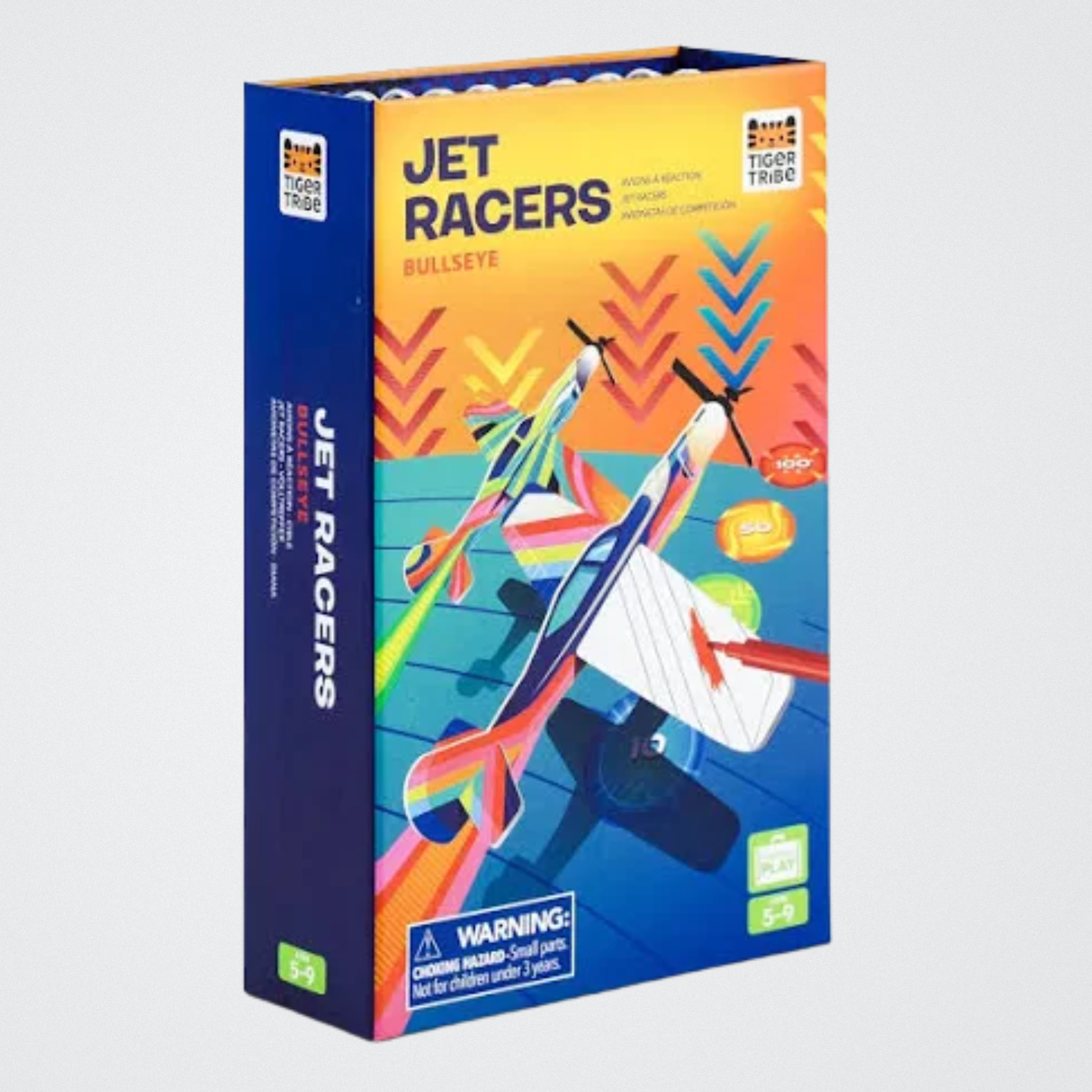 Box of Jet Racers Bullseye toy with colorful design on a white background
