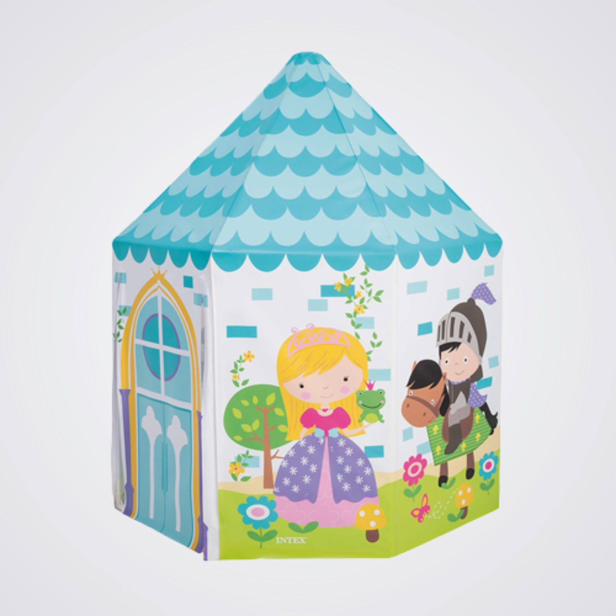 Play Tent with Vibrant Colours, Princess and Knight pictured on the Tent 