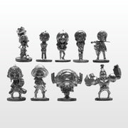 Silver One Piece character tokens from One Piece Monopoly
