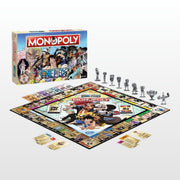 One Piece Monopoly unboxed with board, tokens and cards