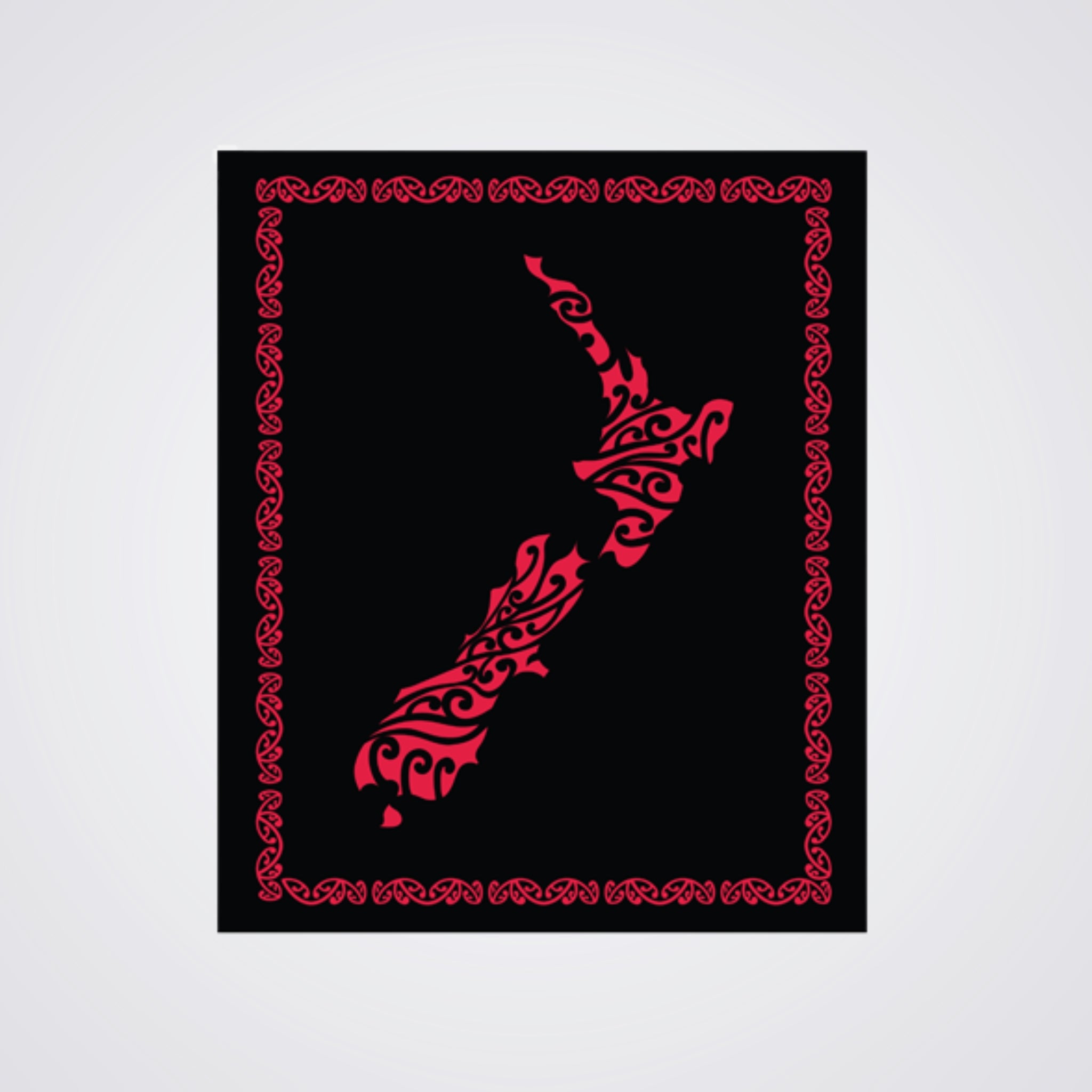 NZ Map Black and Red Blanket