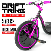 Madd Gear Drift Trike, recommended for ages 5+ and rider heights of 109–152 cm