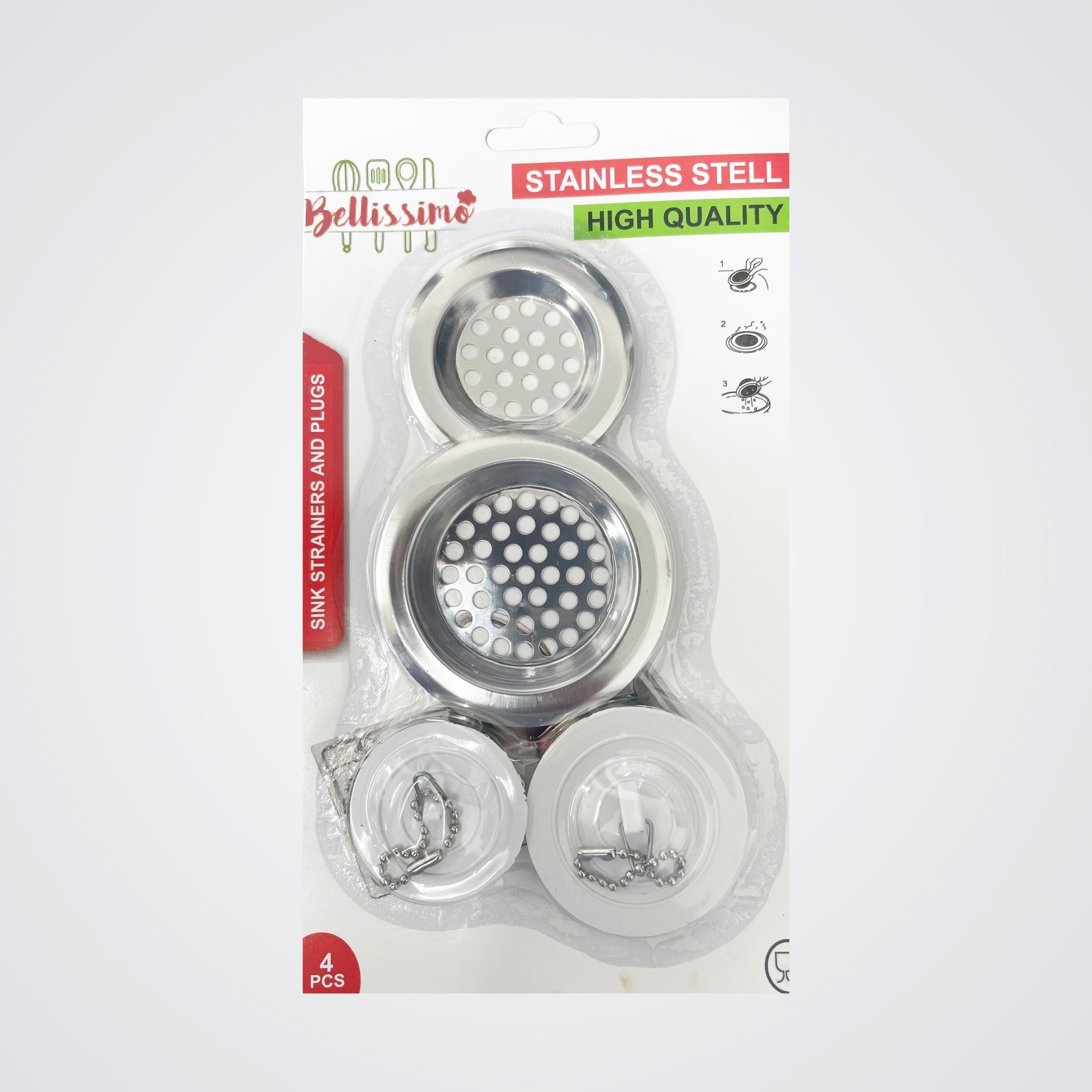 2 Different Plugs and Strainers 