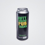 Can of 'Fifty Amazing Pub Tricks' by Marvin's Magic on a light gray background