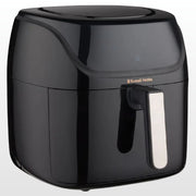 Russell Hobbs SatisFry 8L air fryer in black with a brushed steel handle