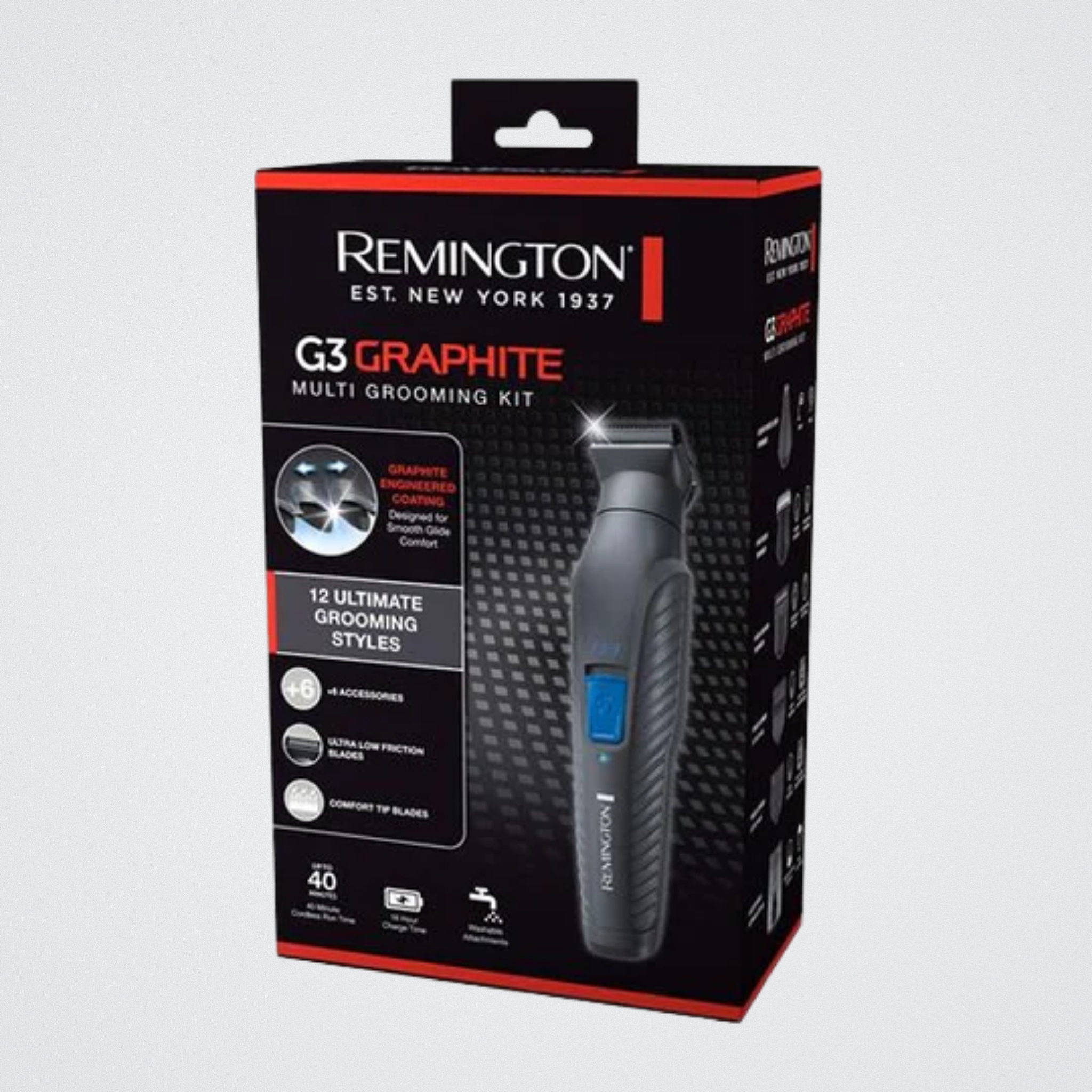 Remington G3 Graphite multi grooming kit packaging on a white background