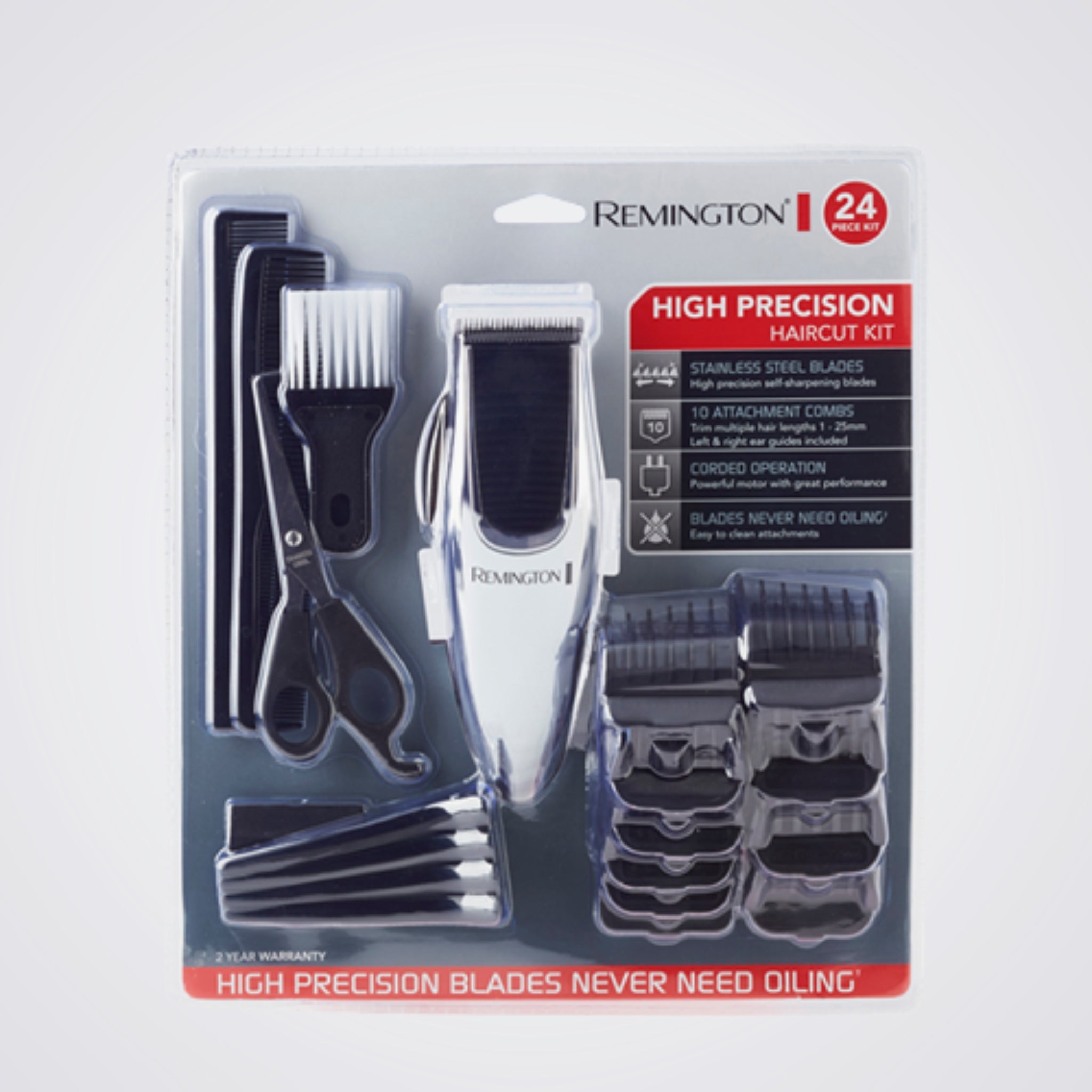 Remington high precision haircut kit packaging on a light background