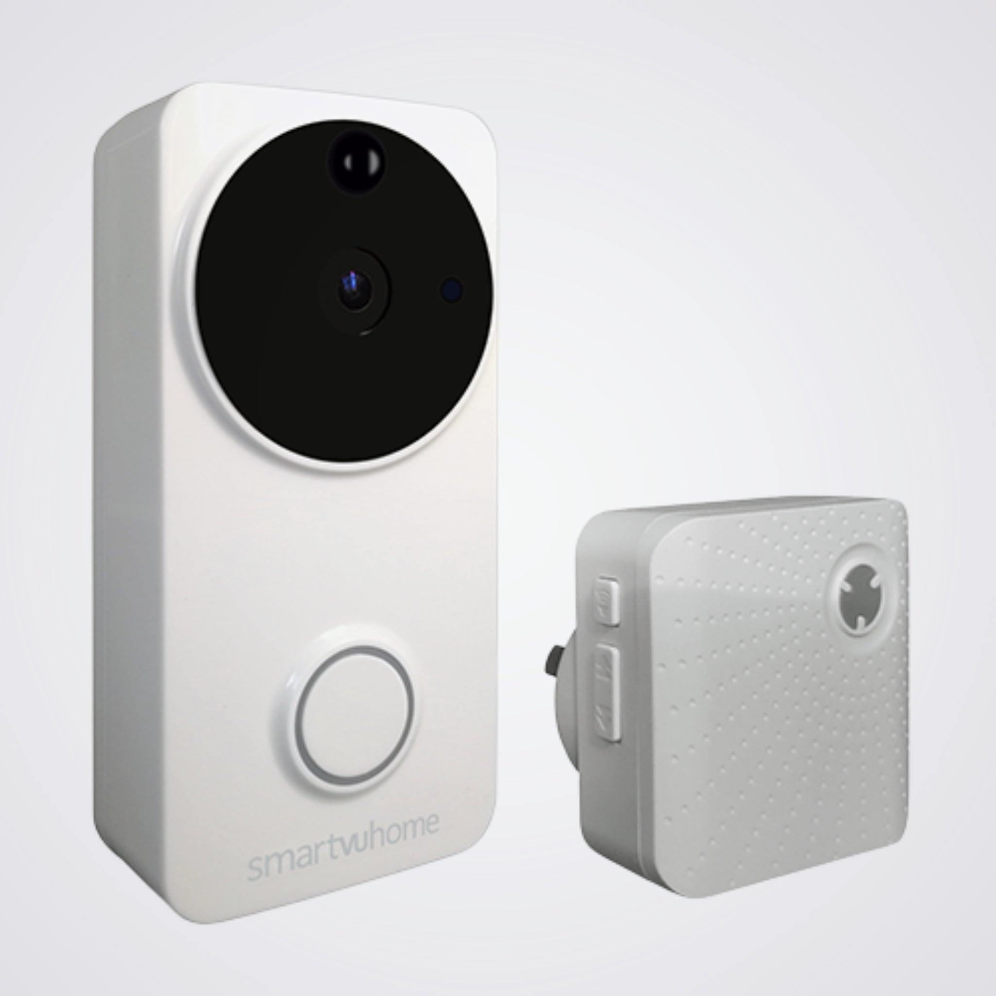 White Compact Smart Home Camera and Doorbell 