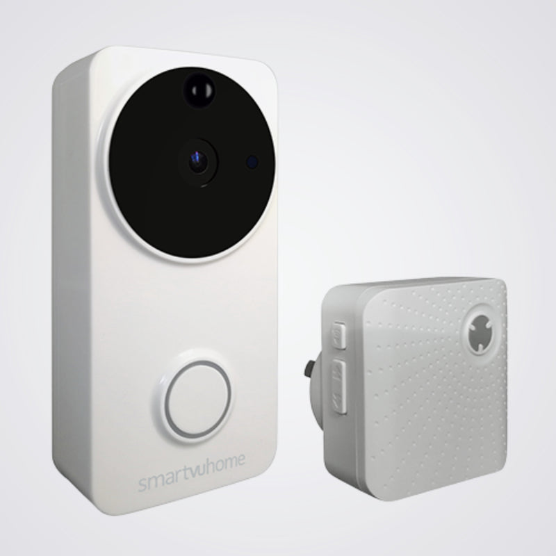 White Compact Smart Home Camera and Doorbell 