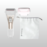 Remington hair removal product set with shaver and roller on a light gray background