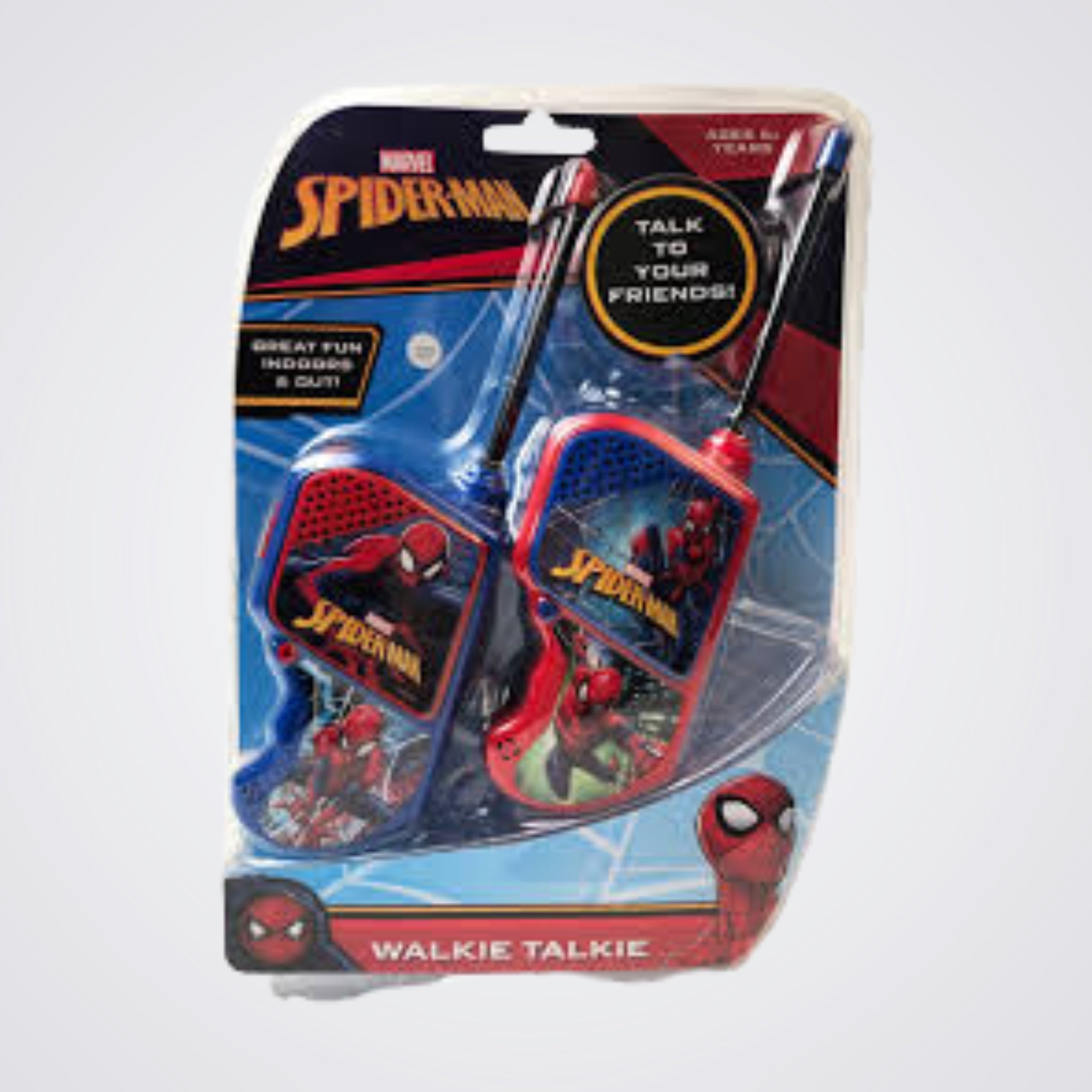 Spider-Man walkie talkies in packaging on a background