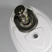 Underside of the Touch and Go can opener showing the cutting wheel