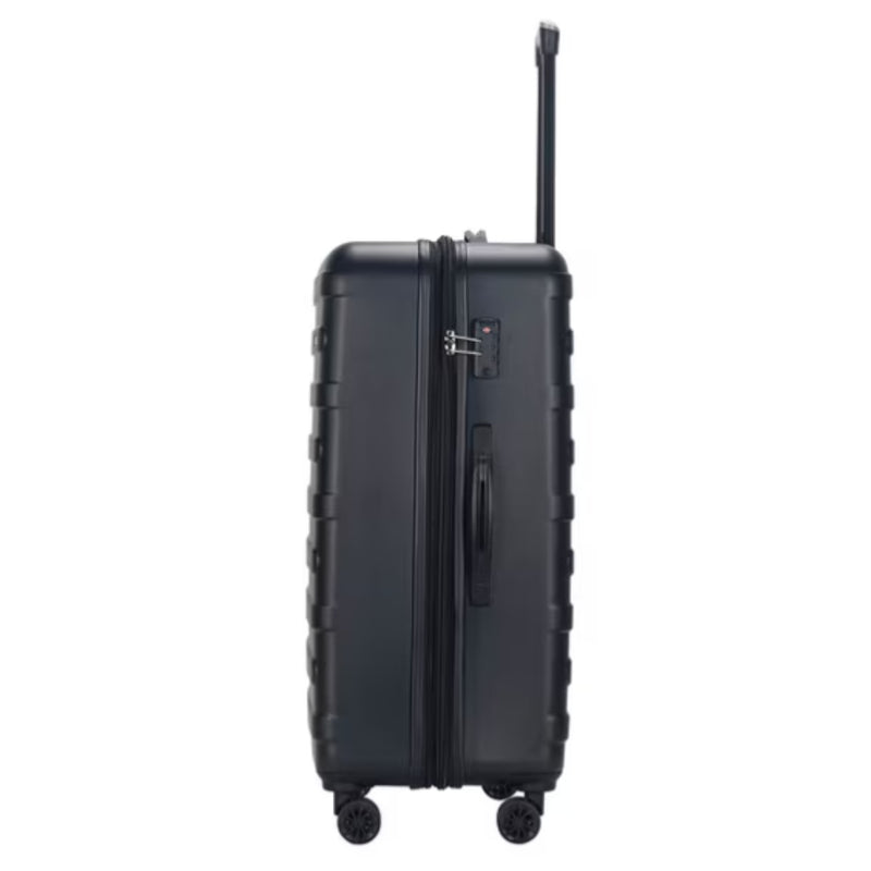 Black suitcase on a white background