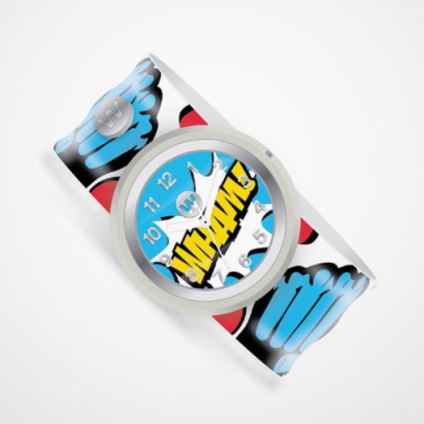 Colorful watch with a cartoon design on a white background - Superhero Theme 